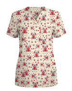 Adorable Koala Bear Heart Valentine Scrub Top - Scrubloop