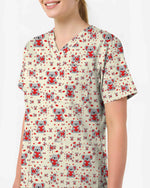 Adorable Koala Bear Heart Valentine Scrub Top - Scrubloop