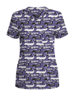Adorable Mummy Wiener Dog Medical Scrub Top - Scrubloop