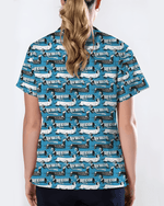 Adorable Mummy Wiener Dog Medical Scrub Top - Scrubloop