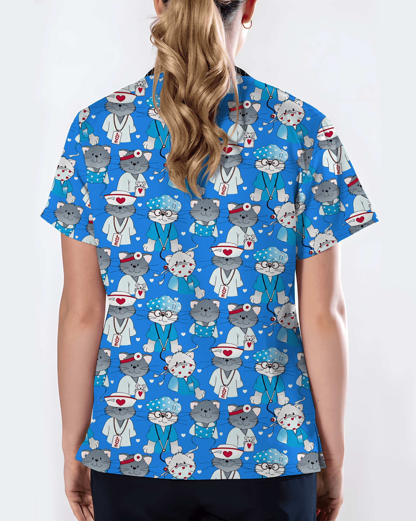 Adorable Nurse Cats Women Scrub Top - Scrubloop