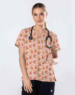 Adorable Teddy Bear Nurse Valentine Scrub Top - Scrubloop