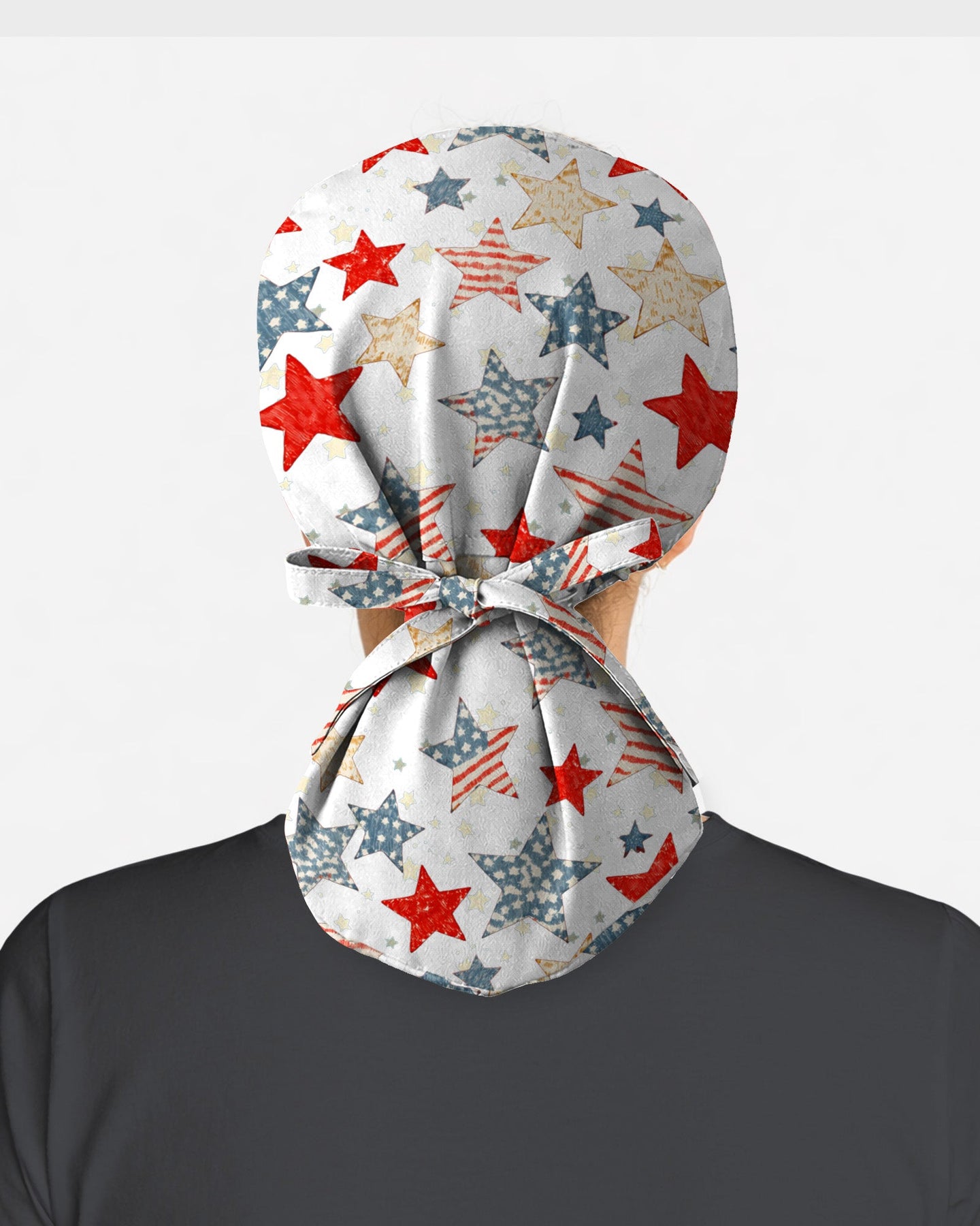 American Patriotic Star Theme Scrub Cap - Scrubloop