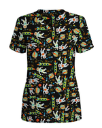 Astronaut Dreams Medical Women Scrub Top - Scrubloop