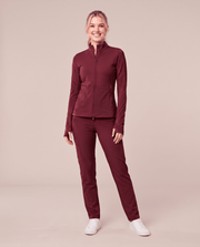 Athletic Knit Scrub Jacket Burgundy