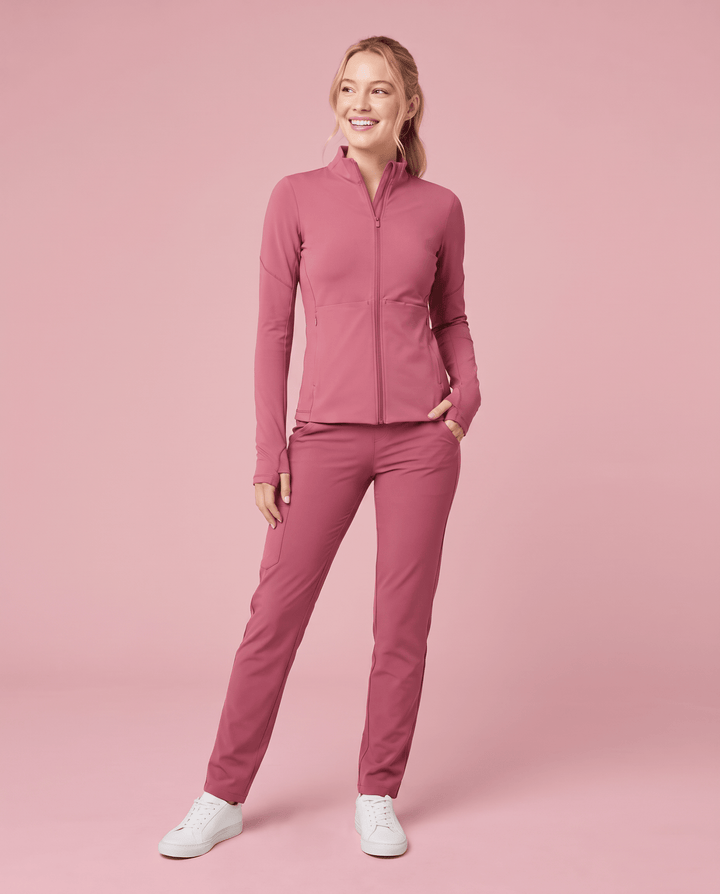 Athletic Knit Scrub Jacket Mauve