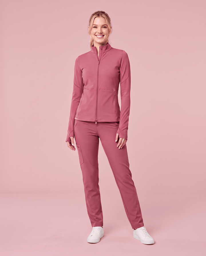 Athletic Knit Scrub Jacket Mauve