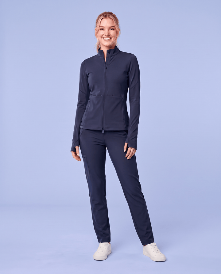 Athletic Knit Scrub Jacket Navy