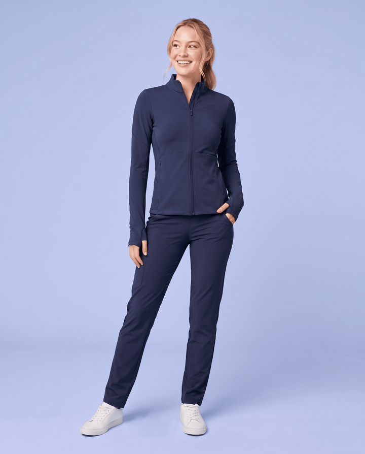 Athletic Knit Scrub Jacket Navy