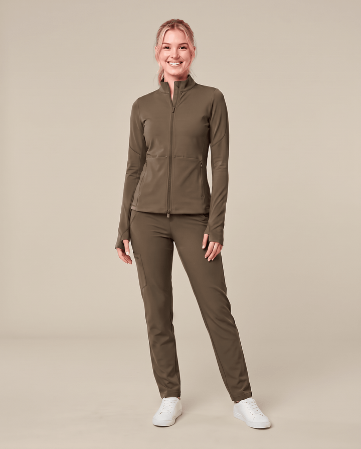 Athletic Knit Scrub Jacket Olive