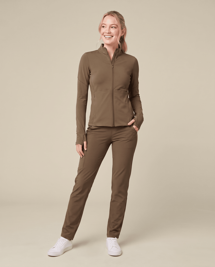 Athletic Knit Scrub Jacket Olive