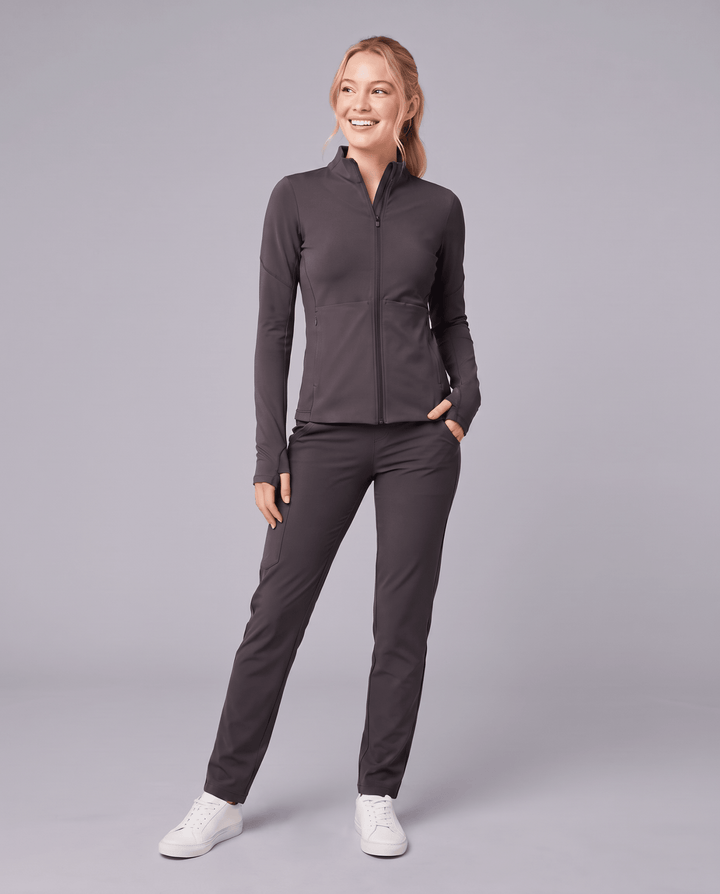 Athletic Knit Scrub Jacket Pewter