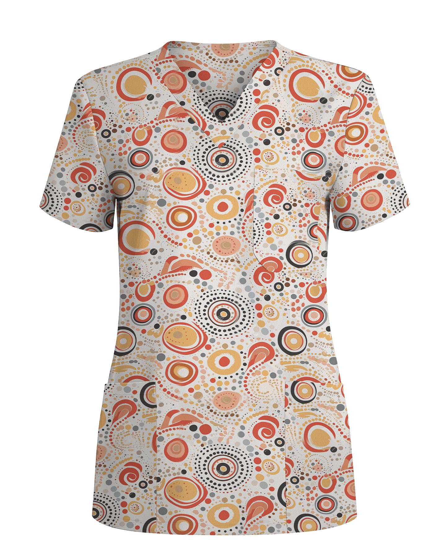 Australian Aboriginal Dot Art Scrub Top - Scrubloop