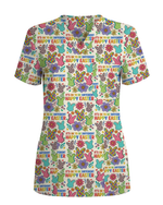 Autism Awareness Easter Bunny Cute Nurse Scrub Top - Scrubloop