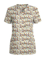Autism Awareness Puzzle Piece Nurse Scrub Top - Scrubloop