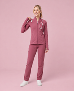 Athletic Knit Scrub Jacket Mauve