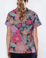 Blooming Garden Breeze Women Scrub Top - Scrubloop