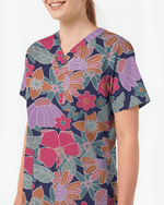 Blooming Garden Breeze Women Scrub Top - Scrubloop