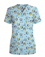 Bluey Smiles Healthcare Scrub Top - Scrubloop
