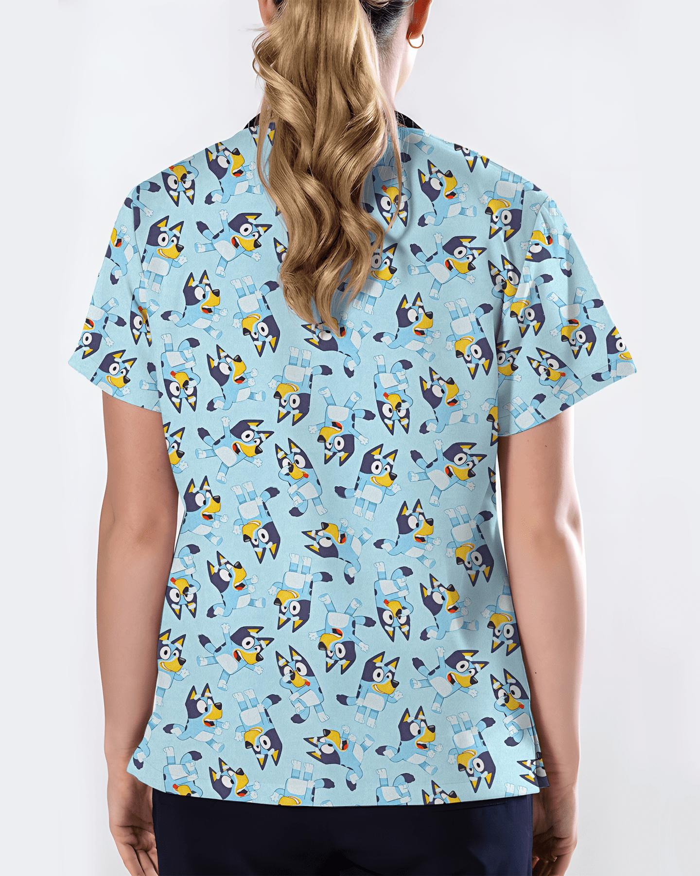 Bluey Smiles Healthcare Scrub Top - Scrubloop