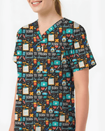 Born To Yap Forced To Chart Funny Nurse Scrub Top - Scrubloop