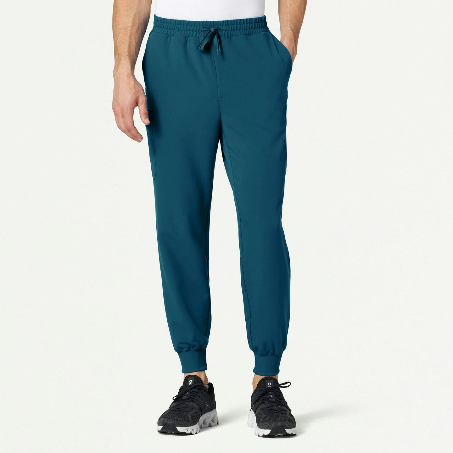Men’s Classic Fit Utility Jogger Scrub Pants with 8 Pockets and Drawstring Waist