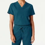 Women’s Classic Fit V-Neck Scrub Top with 1 Chest Pocket