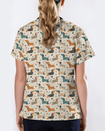 Cartoon Dachshund Variety Pack Nurse Scrub Top - Scrubloop