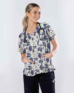 Celestial Heart & Lung Nursing Scrub Top - Scrubloop