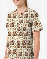 Charming Mandala Koala Nurse Scrub Top - Scrubloop