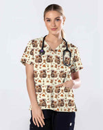 Charming Mandala Koala Nurse Scrub Top - Scrubloop