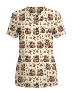 Charming Mandala Koala Nurse Scrub Top - Scrubloop