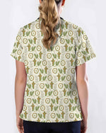 Christian Easter Cross Lamb Palm Leaf Scrub Top - Scrubloop