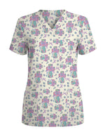 Christian Easter He Is Risen Cross Medical Scrub Top - Scrubloop