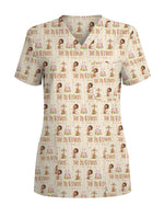 Christian He Is Risen Cute Nurse Scrub Top - Scrubloop