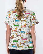 Christmas Dachshund Dog Nursing Scrub Top - Scrubloop