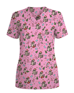Christmas Raccoon Holiday Nursing Scrub Top - Scrubloop