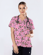 Christmas Raccoon Holiday Nursing Scrub Top - Scrubloop