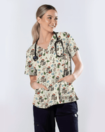 Christmas Raccoon Holiday Nursing Scrub Top - Scrubloop