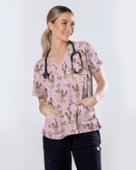 Christmas Reindeer Holiday Nursing Scrub Top - Scrubloop