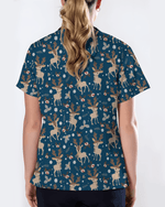 Christmas Reindeer Holiday Nursing Scrub Top - Scrubloop