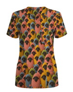 Colorful Knitted Yarn Sheep Nursing Scrub Top - Scrubloop
