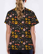 Colorful Paw Print Veterinary Scrub Top - Scrubloop