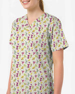 Colorful Playful Dog Scrub Top - Scrubloop