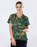 Crocodile Turtle Snake Wildlife Scrub Top - Scrubloop