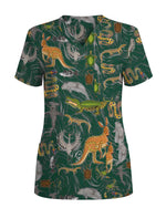 Crocodile Turtle Snake Wildlife Scrub Top - Scrubloop