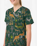 Crocodile Turtle Snake Wildlife Scrub Top - Scrubloop