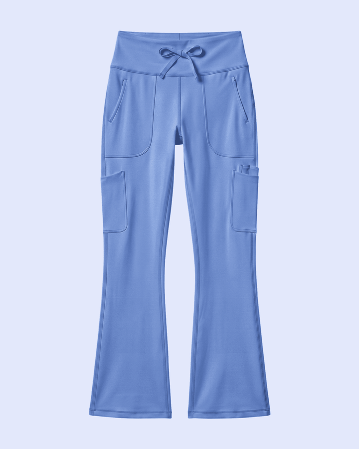 Curved High-Rise Flare Scrub Legging Ceil Blue