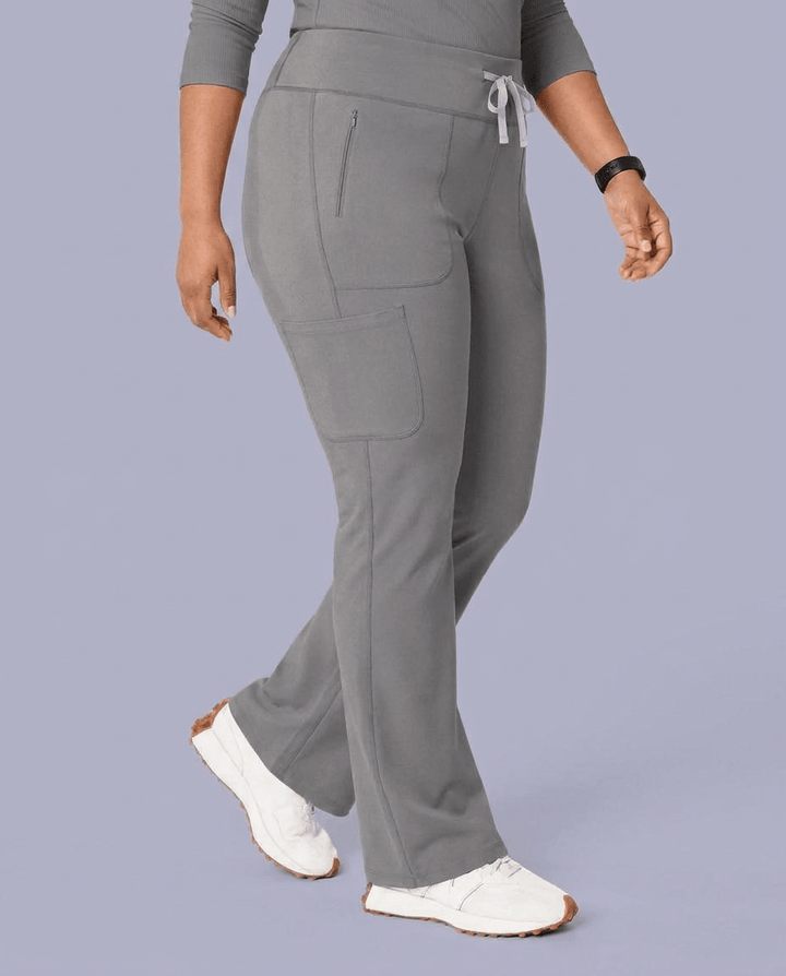 Curved High-Rise Flare Scrub Legging Heather Gray