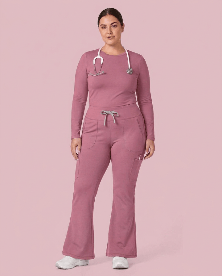Curved High-Rise Flare Scrub Legging Mauve